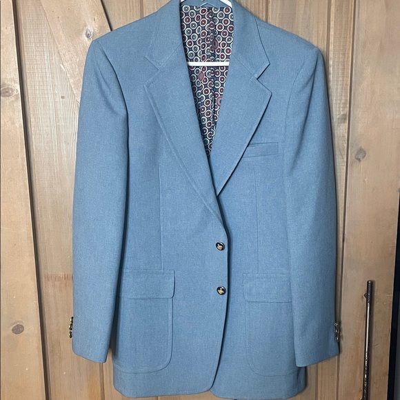 70’s Classic Blue Men's Blazer with Royal Buttons - Picture 1 of 5